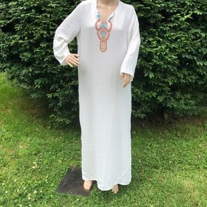 *Lowest Price* Long white kaftan beach coverup